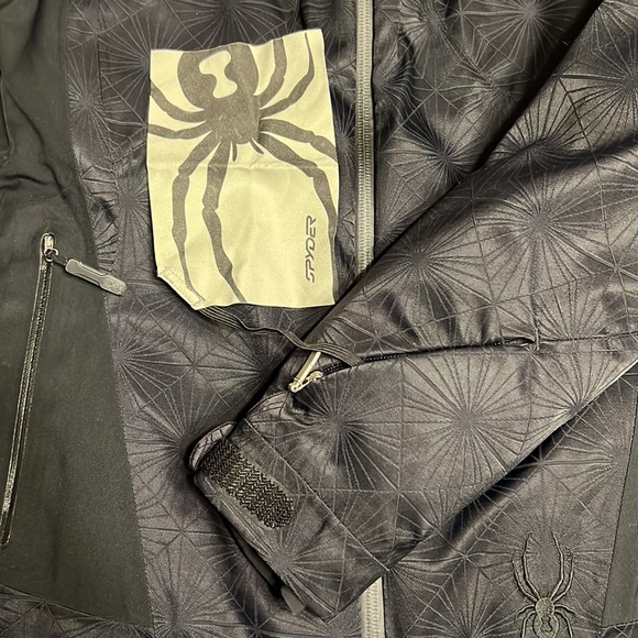 Spyder black starburst snowboard ski jacket size 4 winter coat cold weather - Picture 9 of 16